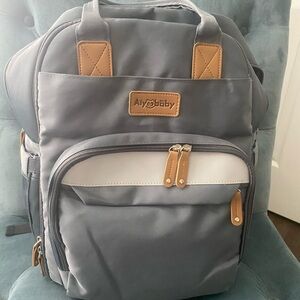 Gray and Tan Baby Backpack